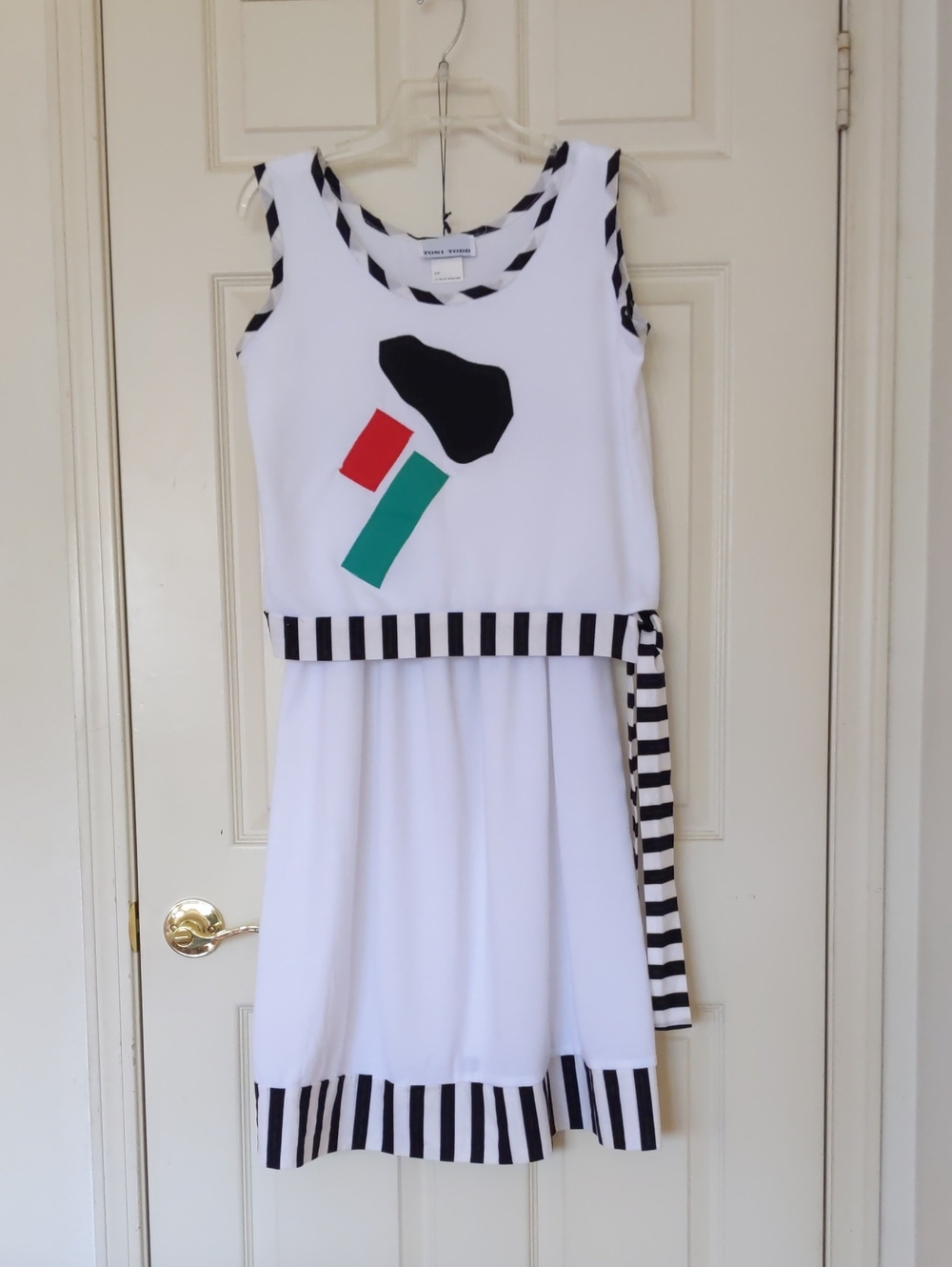 NWOT. Vintage Toni Todd Knit Sleeveless Top And Skirt w/Color Block Accents Set.